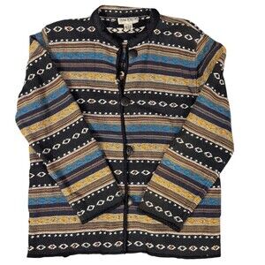 Vintage Think Positive Cotton Jacket Womens M Southwestern Aztec